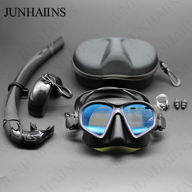 Freediving Mask Set - 저용량 방수 강화유리 프리다이빙 마스크 J타입