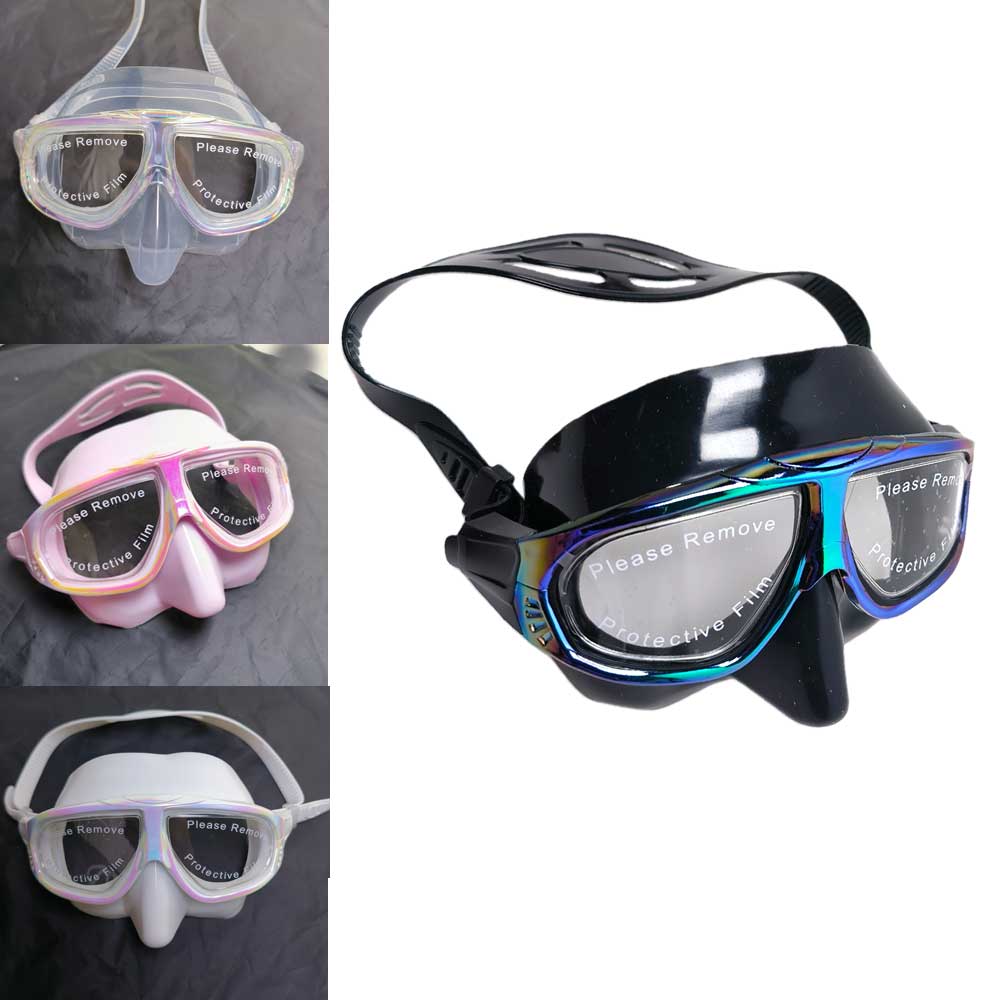 Freediving Mask Set - 무지개빛 유니섹스 저용량 프리다이빙 마스크 수영용