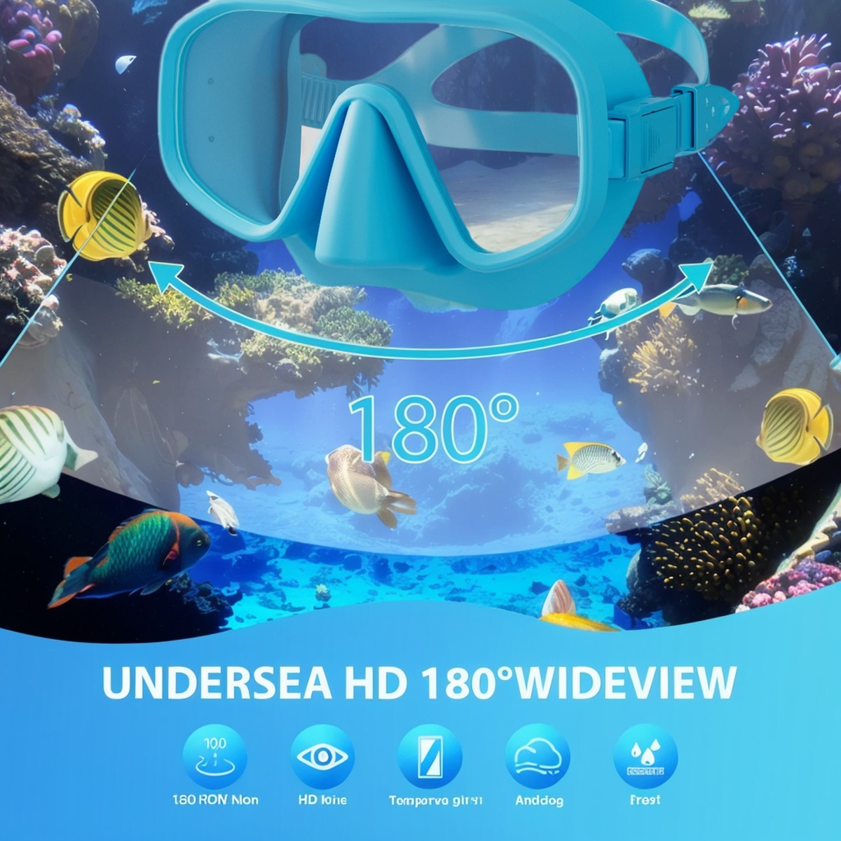 프로페셔널 프레임리스 강화유리 다이빙 마스크 + 스노클 - Freediving Mask Set 리뷰 및 가격