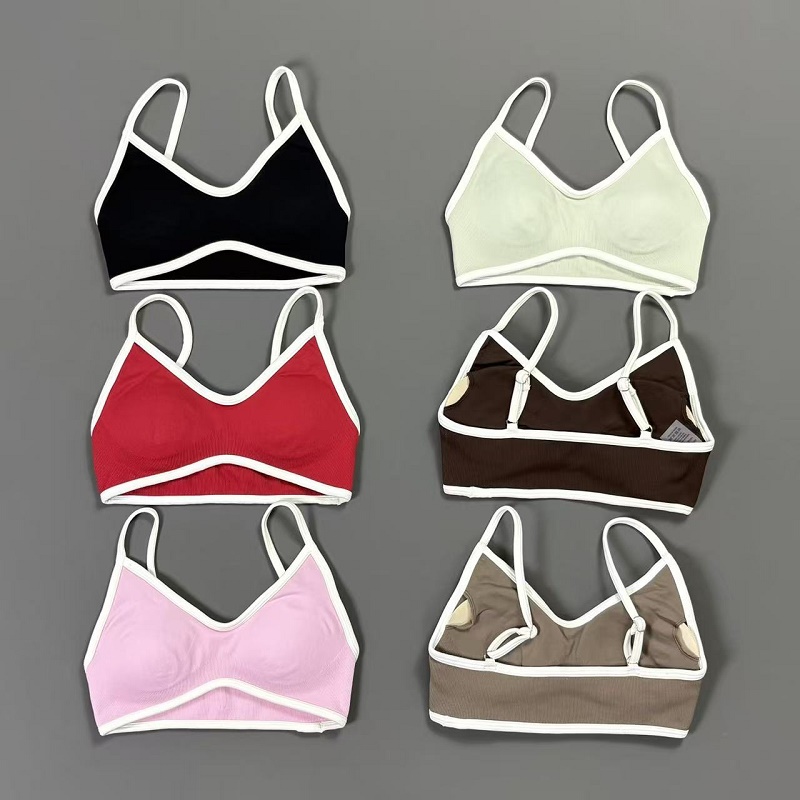 여성용 콘트라스트라인 요가 브라 V넥 화이트 엣지 얇은 - Aquatic Sports Bra 리뷰 및 가격